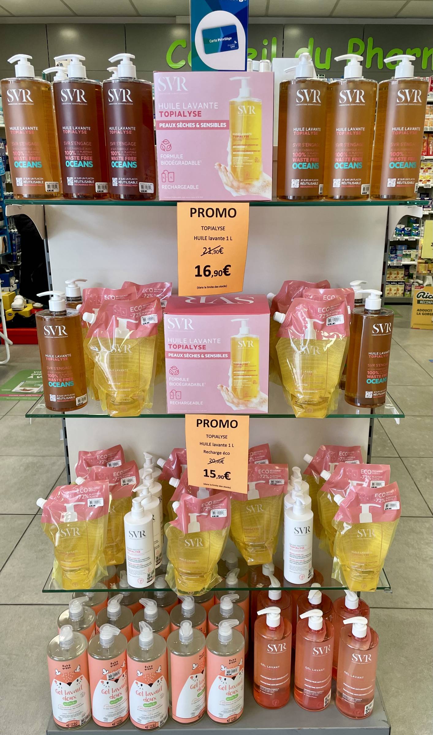 SVR gels lavants et huiles de douche format éco à petits prix à marseille