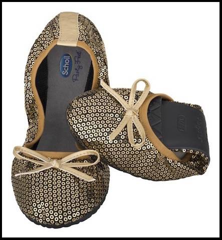 Ballerines couleur or pailletées très confortables 