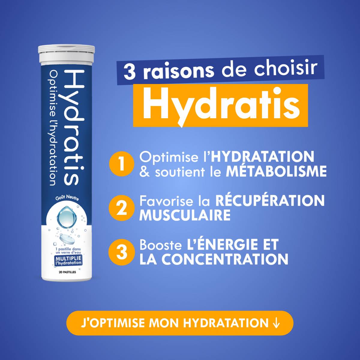 HYDRATIS boisson isotonique pour optimiser l'hydratation en pharmacie