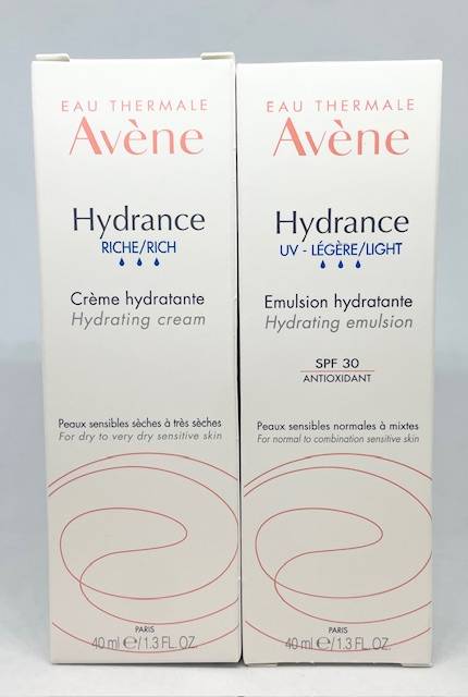 Avène crème hydratante riche et Emulsion hydratante légère a la pharmacie du petit Bosquet 13012 marseille