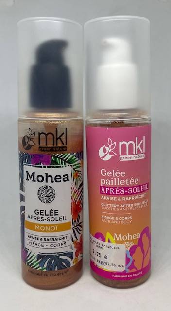 MKL  mohea Gelée Après-Soleil  pailletées au Monoi a la pharmacie du petit Bosquet dans 13012 a marseille