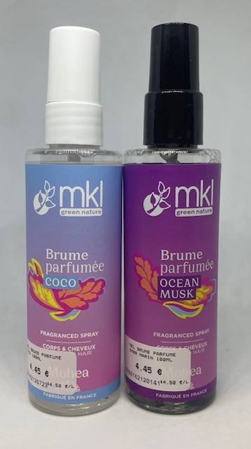 Mkl mohea Brume parfumée coco et ocean musk corps et cheveux a la pharmacie du petit Bosquet 13012 marseille 