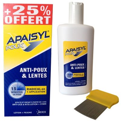 Apaisyl poux   peigne